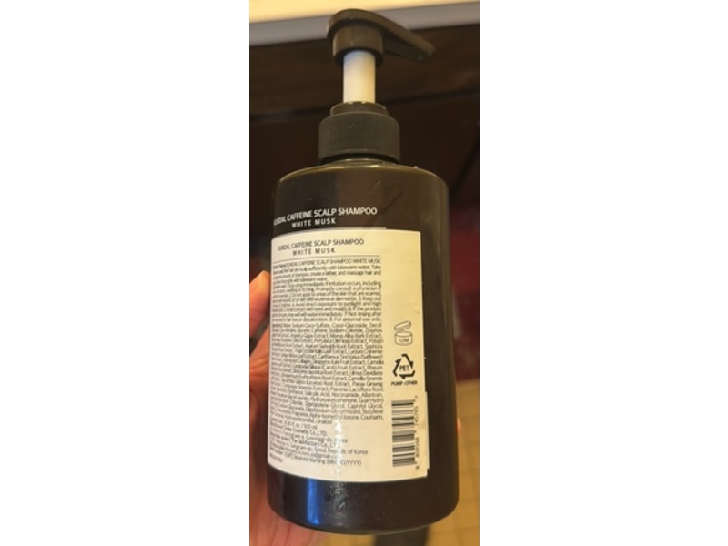 Kundal Natural Caffeine Hair Care+ Caffeine Shampoo, White Musk, 16.90 fl oz/500 mL