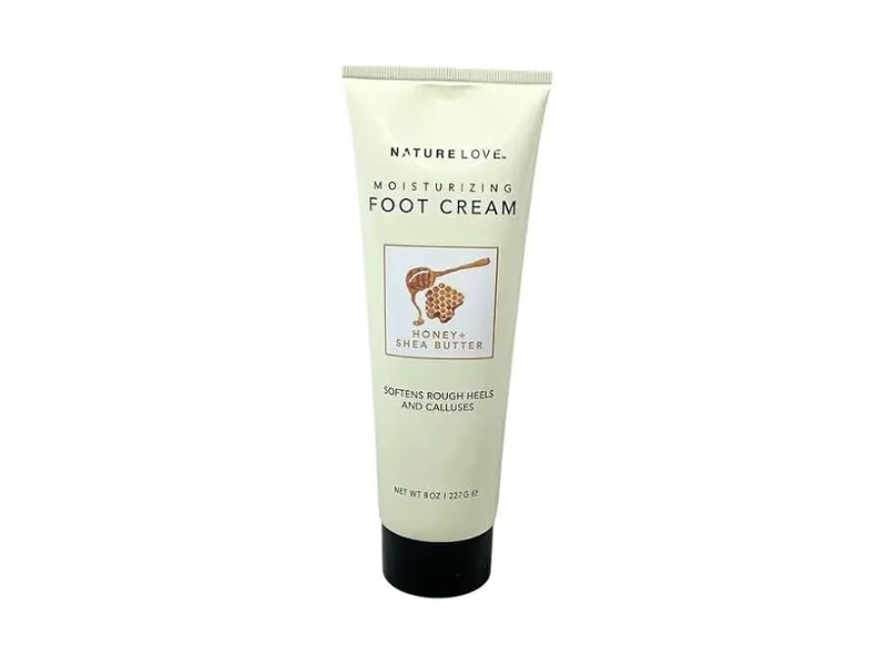 Nature Love Moisturizing Foot Cream, Honey + Shea Butter, 8 oz/227 g