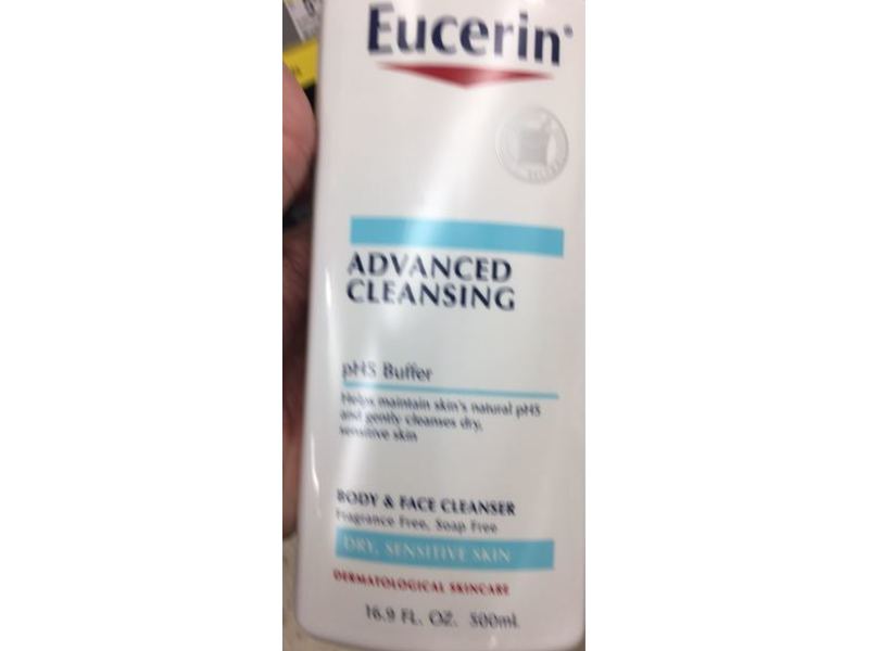 Eucerin Advanced Cleansing Body & Face Cleanser, 16.9 fl oz/500 mL