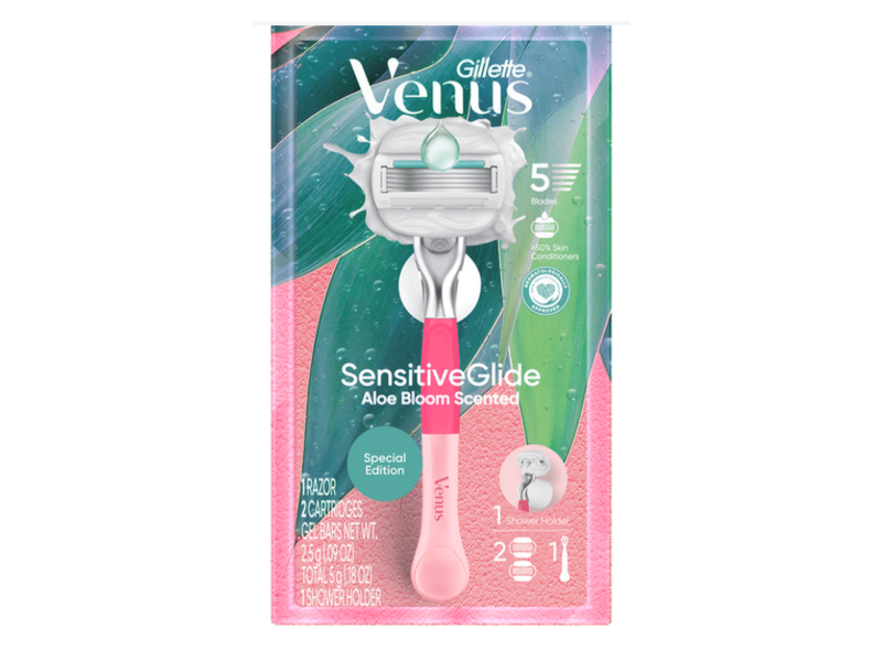 Gillette Venus Sensitive Glide, Aloe Bloom Scented, 0.09 oz/2.5 g
