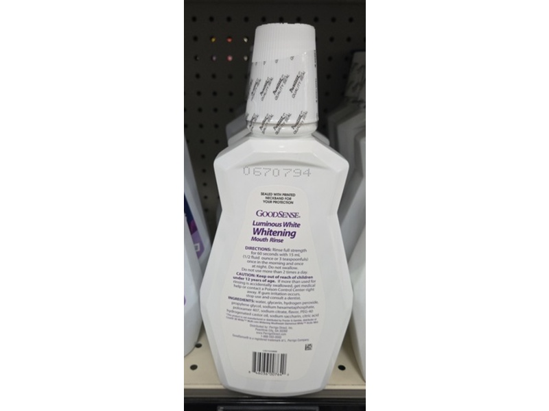 Goodsense Luminous White Whitening Mouth Rinse, Clean Mint, 32 fl oz/946 mL