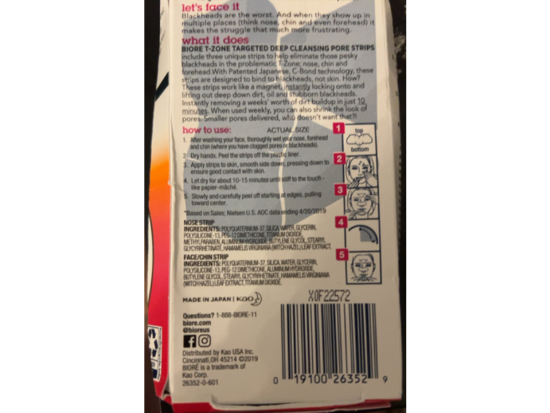 Biore T-Zone Targeted Deep Cleansing Pore Strips, 15 Strips