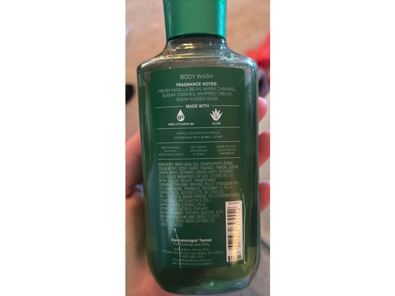 Bath & Body Works Vanilla Bean Noel Body Wash, Pro-Vitamin B5 + Aloe, 10 fl oz/295 mL
