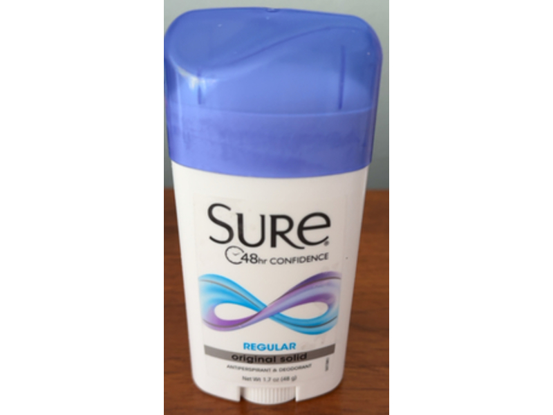 Sure Regular Anti-Perspirant & Deodorant, Original Solid, 1.7 oz/48 g
