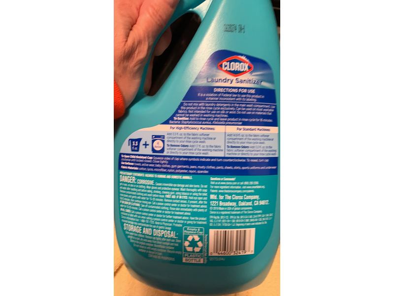 Clorox Laundry Sanitizer, Active Fresh, 42 fl oz/1.24 L
