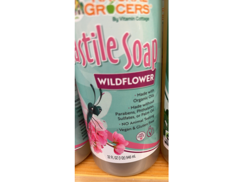 Natural Grocers Castile Soap, Wildflower, 32 fl oz/946 mL
