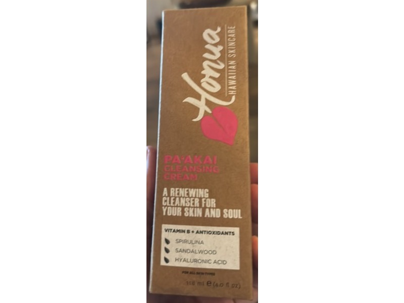 Honua Hawaiian Skincare Pa'akai Cleansing Cream, 4.0 fl oz/118 mL
