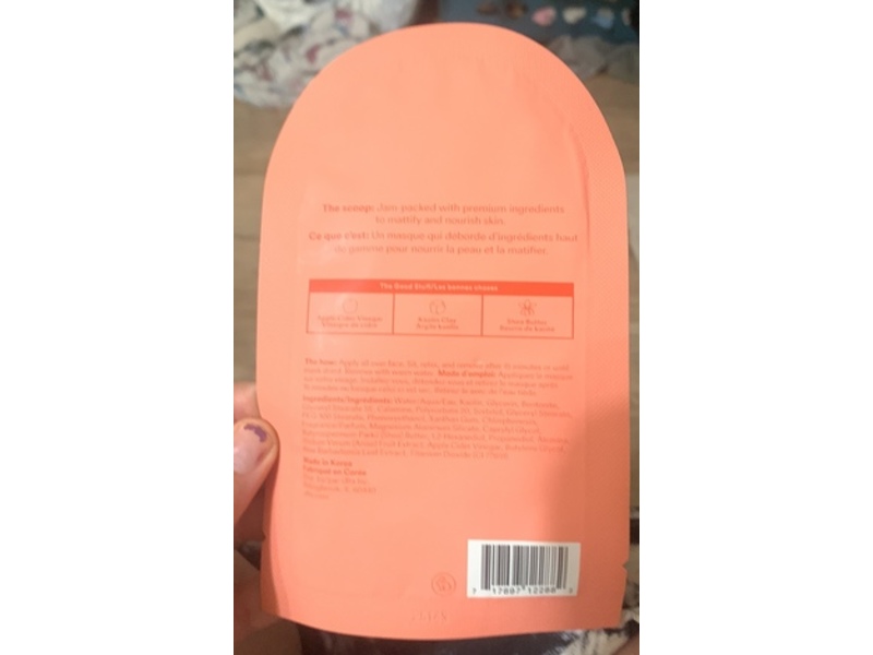 Ulta Beauty Mattifying Mud Mask, Apple Cider Vinegar + Clay, 0.52 oz/15 g, 1 Count