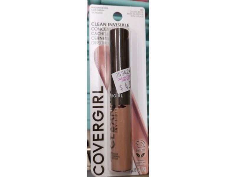 Covergirl Clean Invisible Concealer, Classic Beige 130, 0.23 fl oz