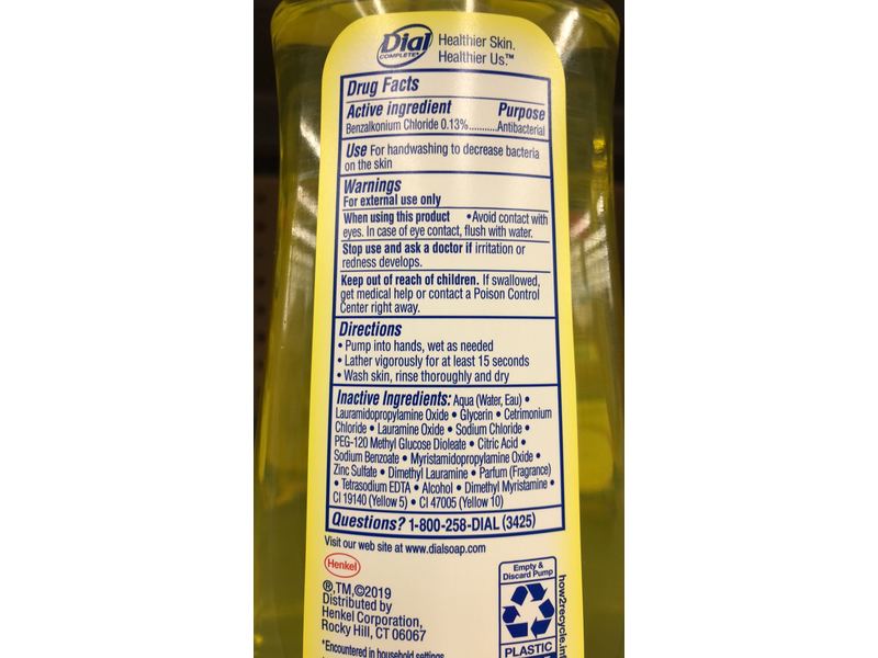 Dial Complete Liquid Antibacterial Hand Soap, Lemon & Sage, 11 fl oz/325 mL, Pack Of 2