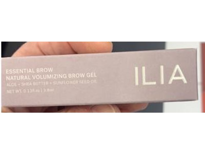 Ilia Natural Volumizing Brow Gel, Aloe + Shea Butter + Sunflower Seed Oil, Dark Brown, 0.13 fl oz/3.8 mL
