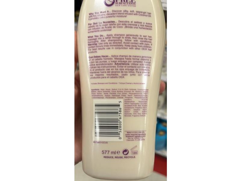 OGX Damage Remedy + Coconut Miracle Oil Shampoo, 19.5 fl oz/577 mL