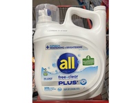 All Plus Whitening & Brightening Liquid Laundry Detergent, Free & Clear, 160 Loads, 200 fl oz/5.91 L - Image 3