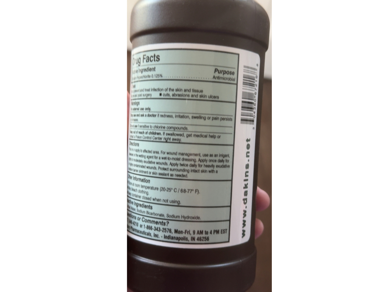 Dakin's Solution, Quarter Strength, 16 fl oz/473 mL