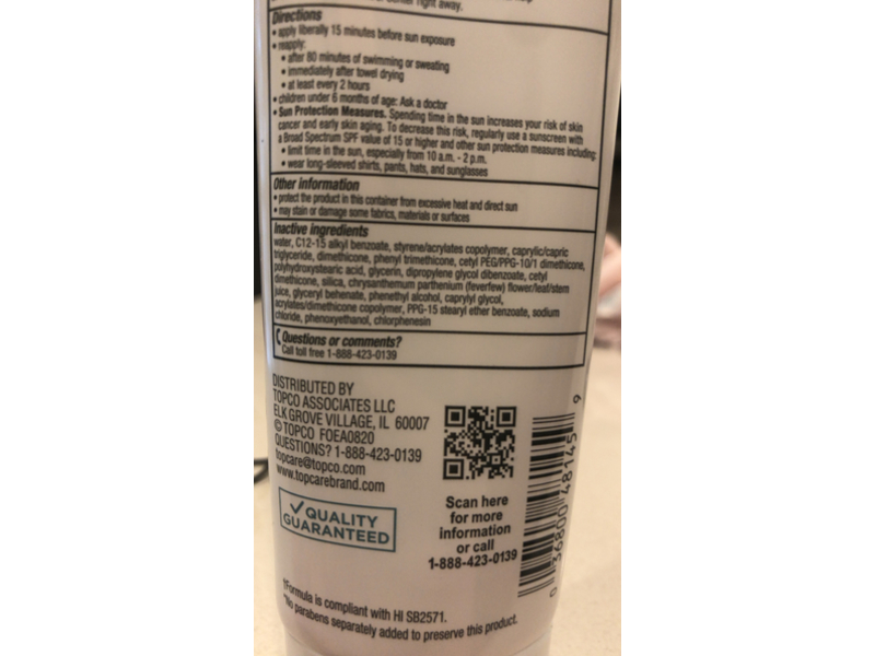 TopCare Everyday Mineral Sunscreen Lotion, SPF 30, 3 fl oz/89 mL