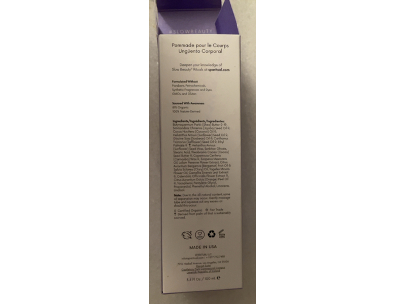 Sparitual Earl Grey Body Salve, 3.4 fl oz/100 mL