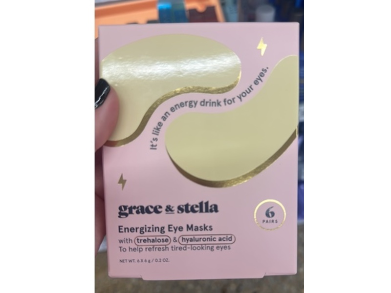 Grace & Stella Energizing Eye Mask, Trehalose & Hyaluronic Acid, 0.2 oz/6 g, 6 Pairs