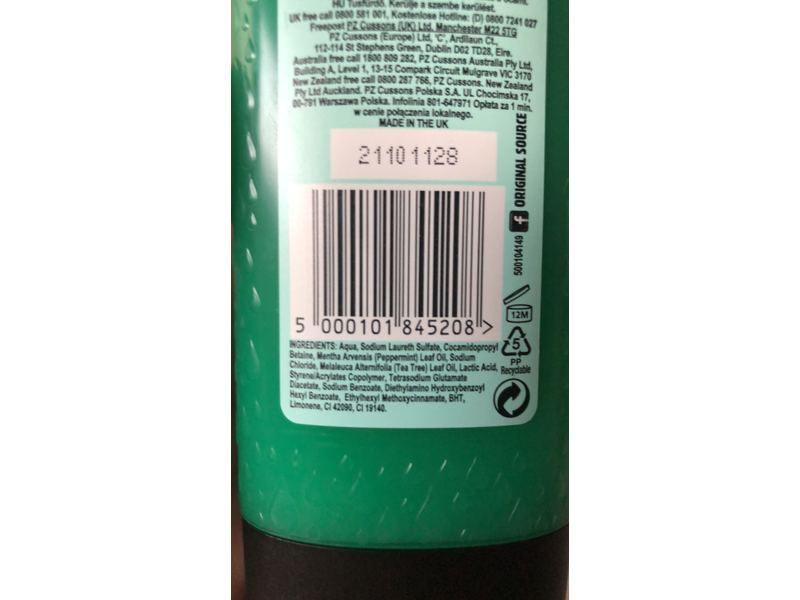 Original Source Mint and Tea Tree Shower Gel, 8.45 fl oz/250 mL