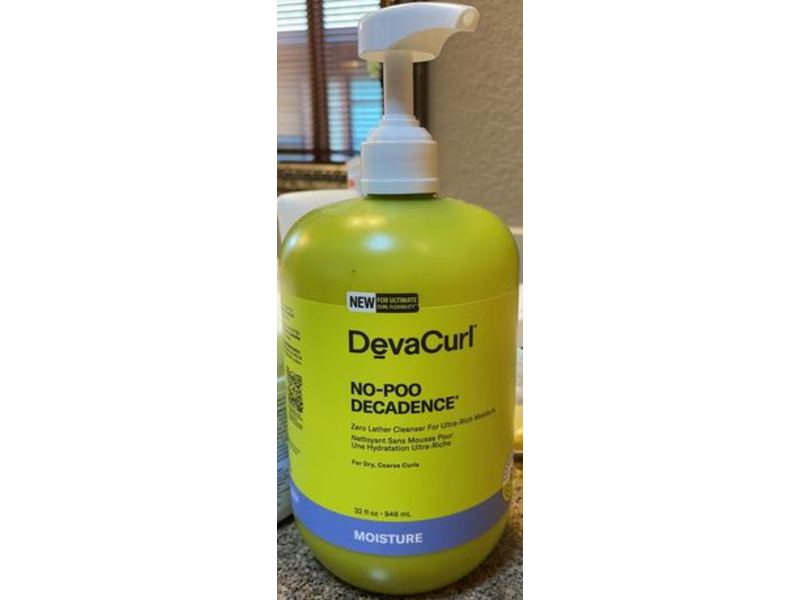 Deva Curl No-Poo Decadence Zero Lather Cleanser, Ultra-Rich, Moisture, Green Oasis, 32 fl oz/946 mL