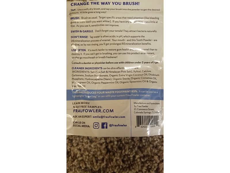 Frau Fowler Power Mint Tooth Powder, 2 oz / 57 g