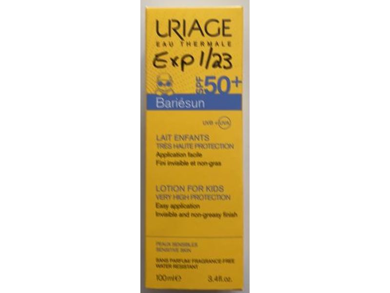 Uriage Eau Thermale Bariesun Kids Sunscreen Lotion, SPF 50+, 3.4 fl oz/100 mL