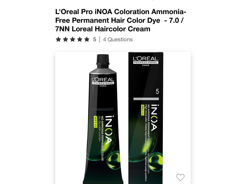 L'Oreal Professional Inoa Permanent Hair Color Dye, 7.0/7NN,