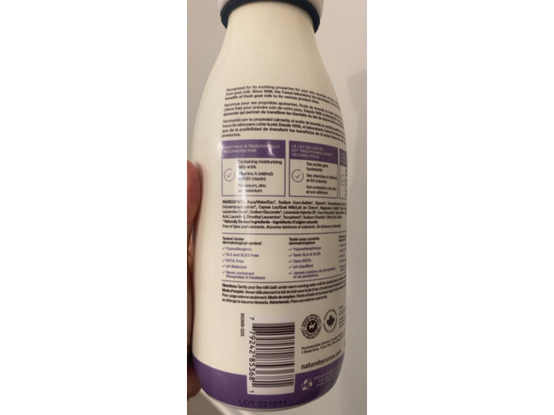 Nature By Canus Foaming Milk Bath, Canadian Goat Milk Lavender Oil, 27.1 fl oz/800 mL