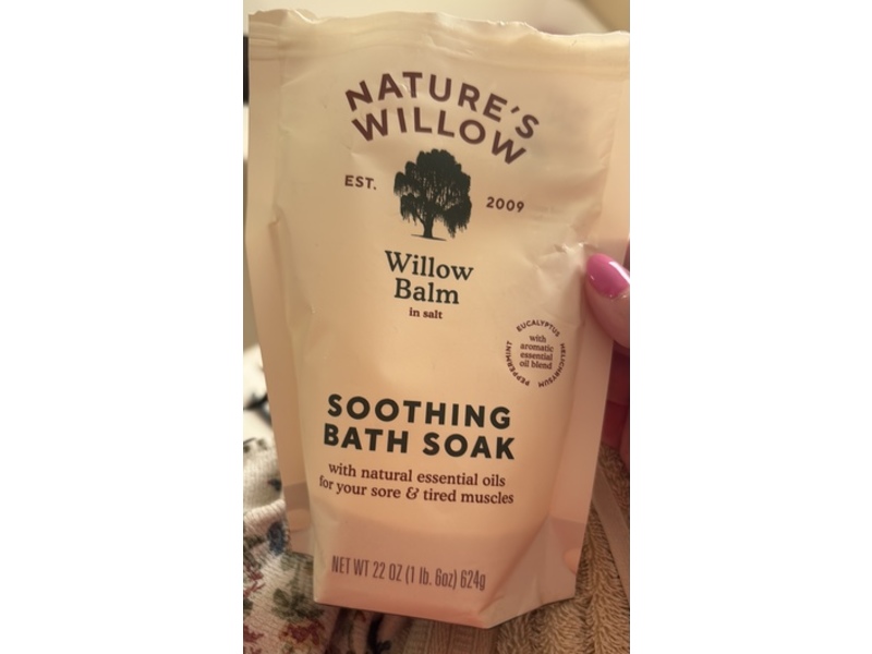 Nature's Willow Soothing Bath Soak, Willow Balm, 22 oz/624 g