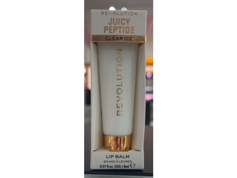 Revolution Juicy Peptide Lip Balm, Clear Ice, 0.27 fl oz/8 mL
