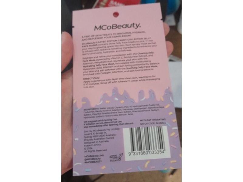 Mco Beauty Hydrating Jelly Face Mask, 0.529 fl oz/59 g