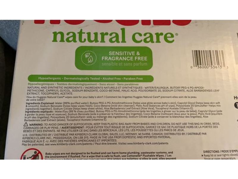 Huggies Natural Care Baby Diaper Wipes, Fragrance Free, 624 Count