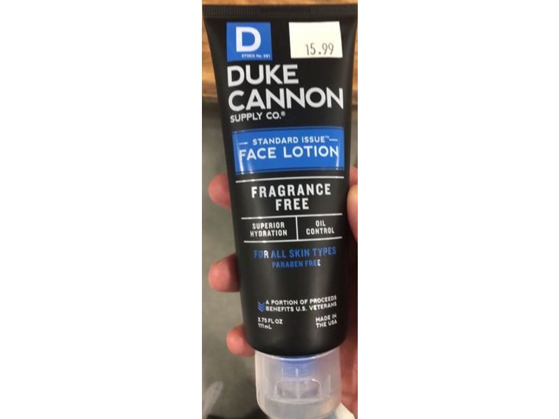 Duke Cannon Standard Issue Face Lotion, 3.75 fl oz / 111 mL