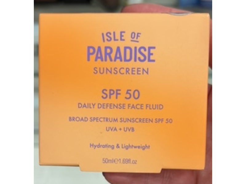 Isle Of Paradise Daily Defense Face Fluid Broad Spectrum Sunscreen, SPF 50, 1.69 fl oz/50 mL