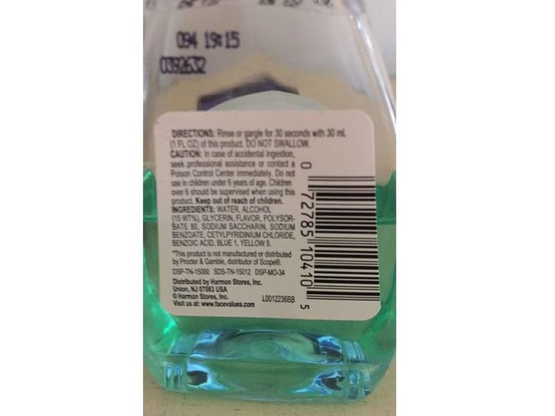 Harmon Face Values Refreshing Mouthwash, Classic Mint, 3 fl oz/88 mL