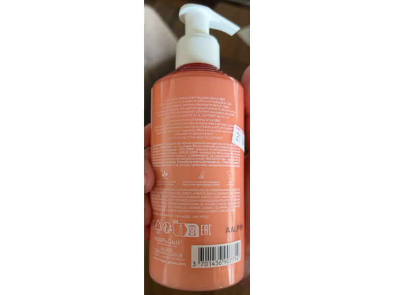 Roger & Gallet Wellbeing Body lotion, Fig Blossom, 8.4 fl oz/250 mL