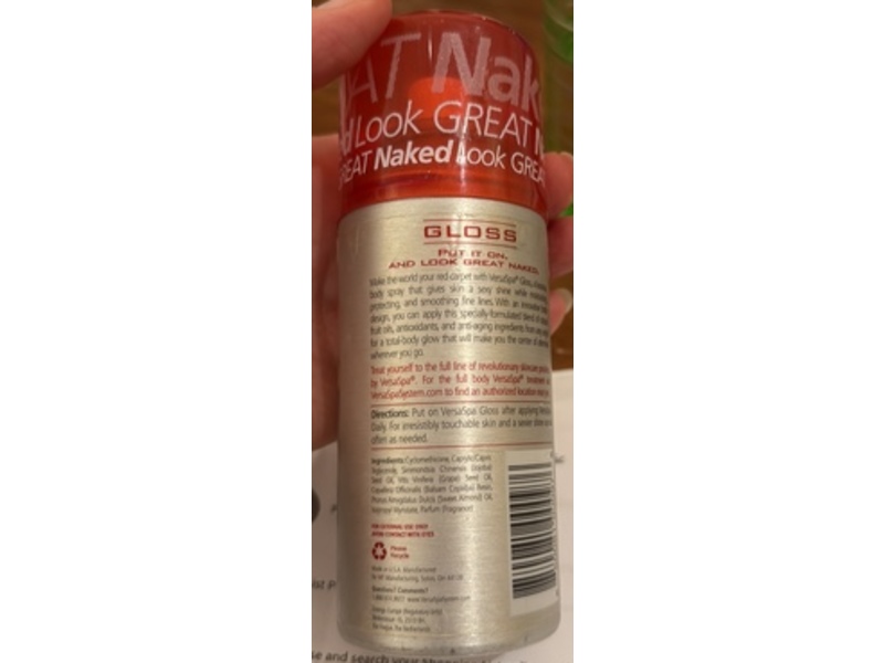 VersaSpa Look Great Naked Body Spray, Gloss, 3 fl oz/90 mL