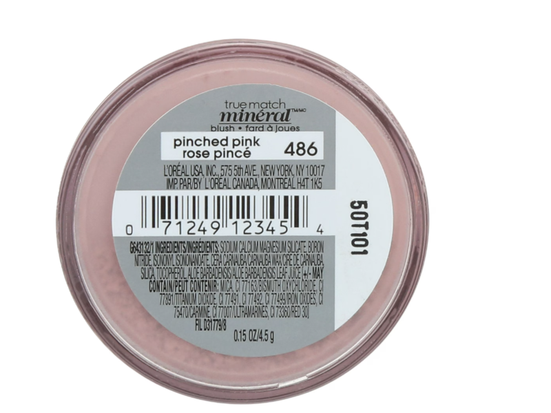 L'Oreal Paris True Match Mineral Blush, Pinched Pink, 0.15 oz/4.5 g
