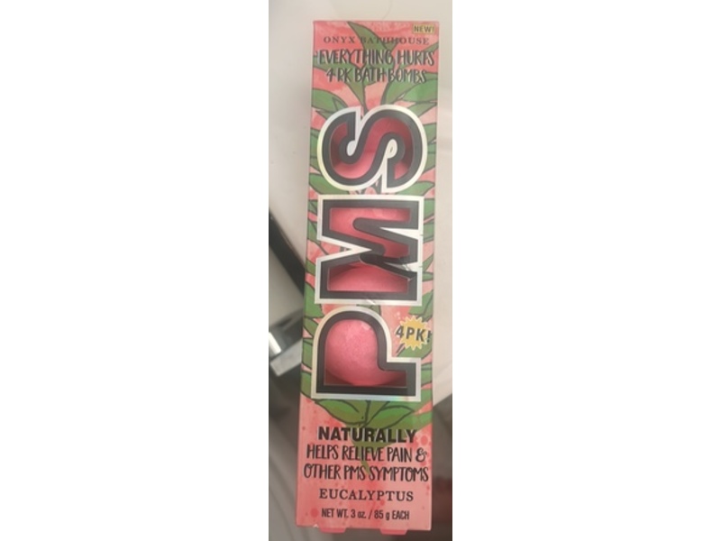 Onyx Bathhouse Everything Hurts Bath Bombs, Eucalyptus, 3 oz/85 g, 4 Pack