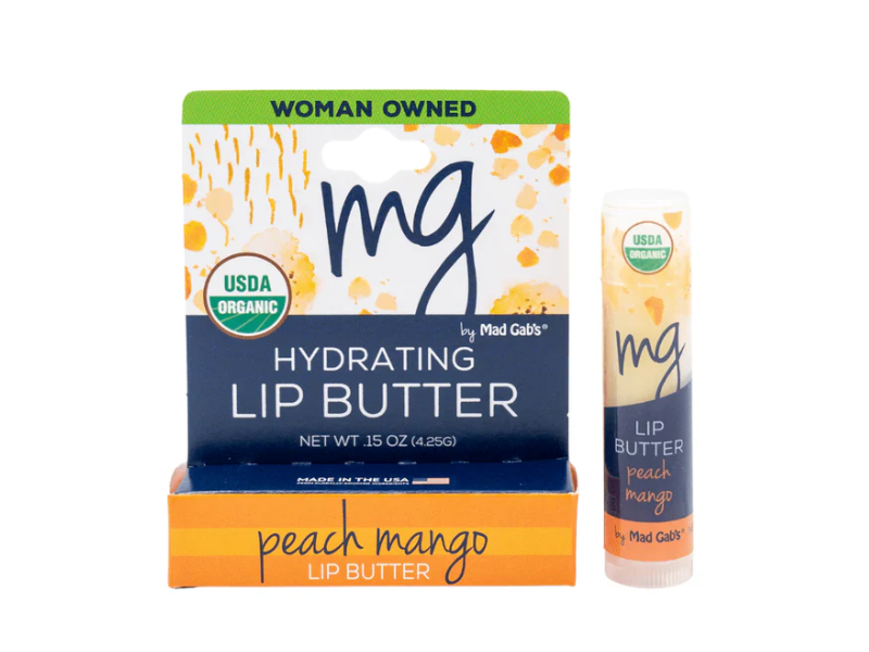 MADGABS Hydrating Lip Butter, Peach Mango, 0.15 fl oz/4.25 g