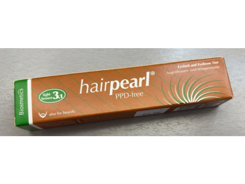 Biosmetics Hairpearl Eyelash & Eyebrow Tint, 3.1 Light Brown, 20 mL