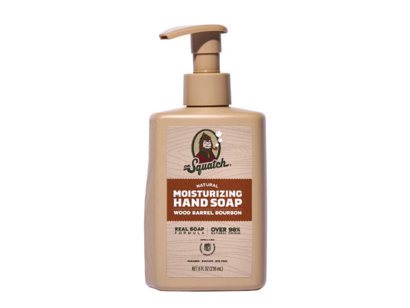 Dr. Squatch Natural Moisturizing Hand Soap, Wood Barrel Bourbon, 8 fl oz/236 mL