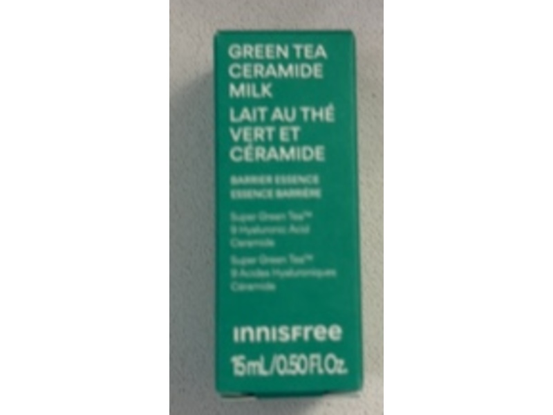 Innisfree Barrier Essence, Green Tea Ceramide Milk, 0.50 fl oz/15 mL