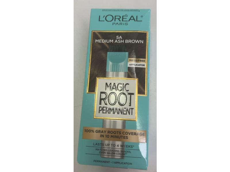 L'Oreal Paris Magic Root Permanent Hair Color Kit, 5A Medium Ash Brown, 1 Application