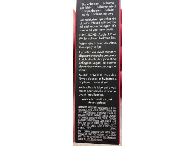 e.l.f. Ride Or Die Lip Balm, Boss Berry, 0.42 oz/12 g