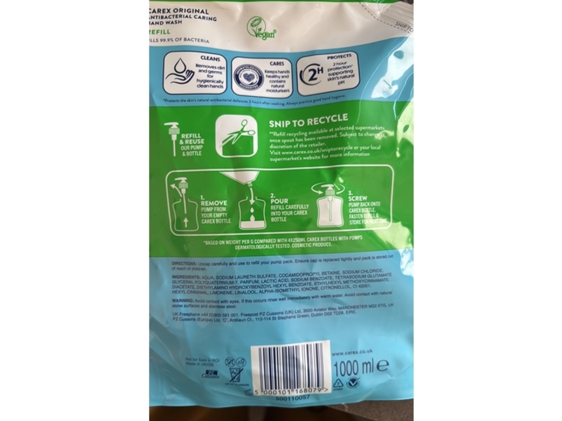 Carex The Original Antibacterial Hand Wash, 1000 mL, Pack Of 3