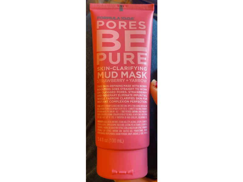 Formula 10.0.6 Pores Be Pure Skin-Clarifying Mud Mask, Strawberry + Yarrow, 3.4 fl oz/100 mL