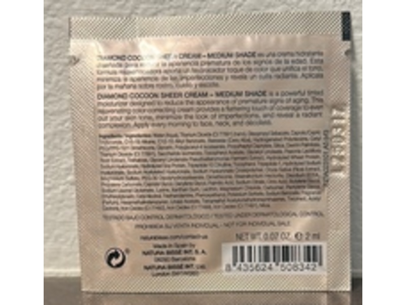 Natural Bisse Age Defying Diamond Cocoon Sheer Cream, Medium Shade, 0.07 fl oz/2 mL