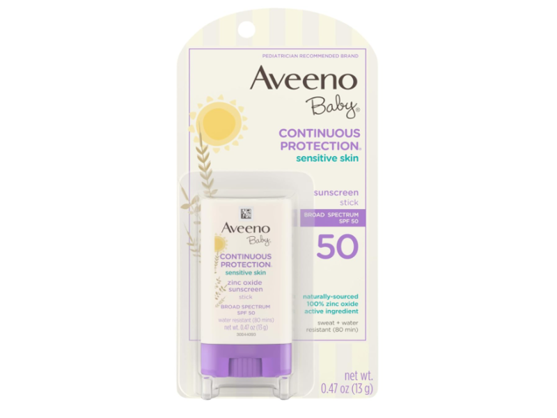Aveeno Baby Continuous Protection Sensitive Skin Sunscreen Stick, SPF 50, 0.47 oz/13 g