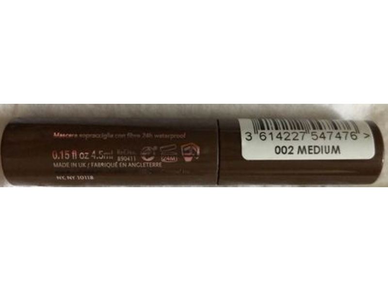 Rimmel London Wonderfull Brow Mascara, 002 Medium Brown, Waterproof, 0.15 fl oz