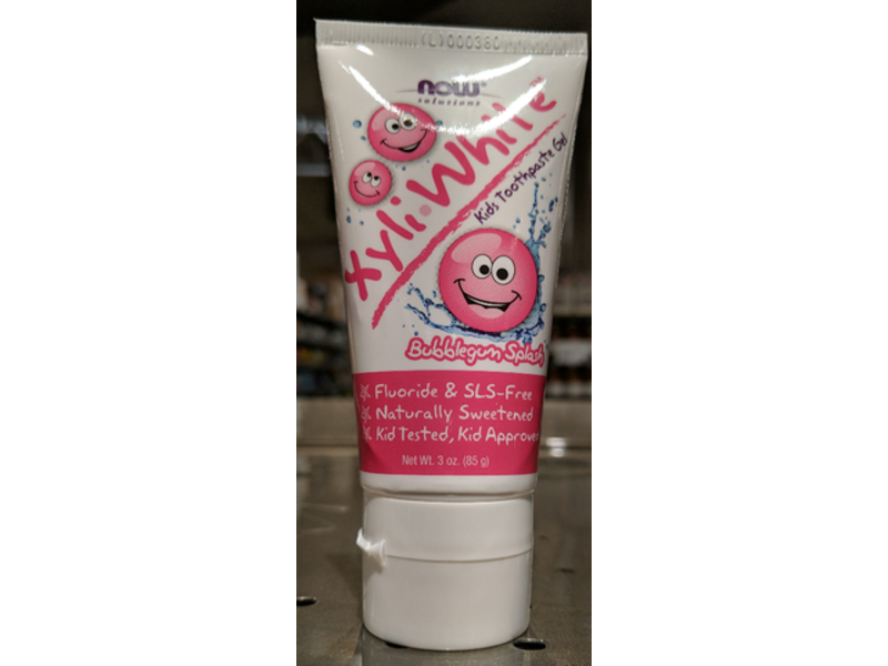 Now Xyli-White Kids Toothpaste Gel, Bubblegum Splash, 3 oz/85 g